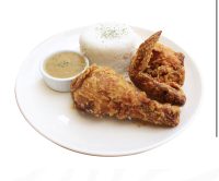 1/4 Crispy fried chicken +Rice +Gravy