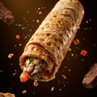 Wrap BBQ Lamb pieces